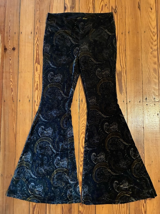 Free People Pants - Free People Maura Velvet Paisley Burnout Flare Pants